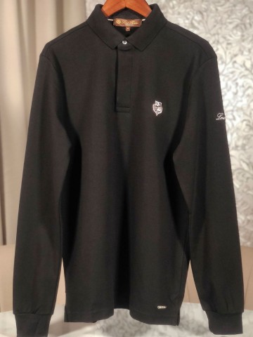 Поло с длинным рукавом Loro Piana logo-embroidered - Black