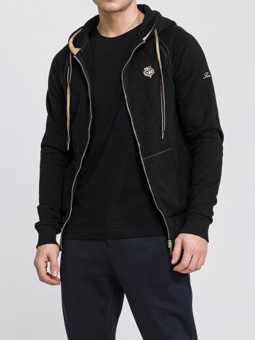 Чёрная кофта Loro Piana Zip-Up hoodie