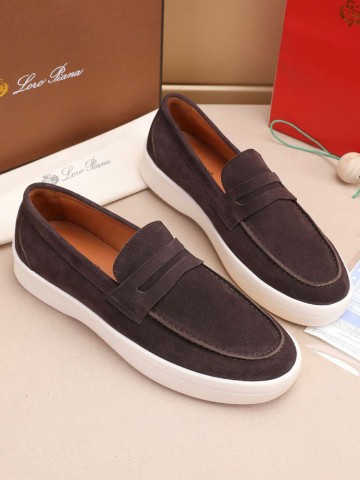 Замшевые лоферы Loro Piana Summer Walk - Brown