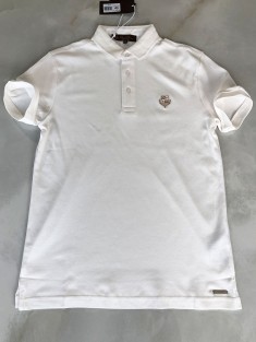 Белое мужское поло Loro Piana embroidered logo