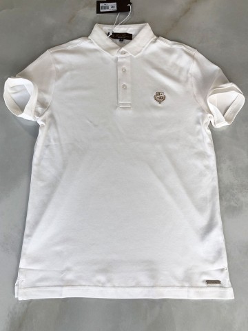 Белое мужское поло Loro Piana embroidered logo