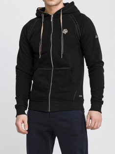 Чёрная кофта Loro Piana Zip-Up hoodie