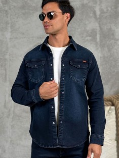 Джинсовая рубашка Loro Piana тёмно-синего цвета