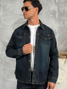 Джинсовая рубашка Loro Piana тёмно-синего цвета