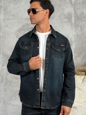 Джинсовая рубашка Loro Piana тёмно-синего цвета