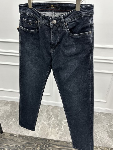 Джинсы тёмно-синего цвета Loro Piana regular fit