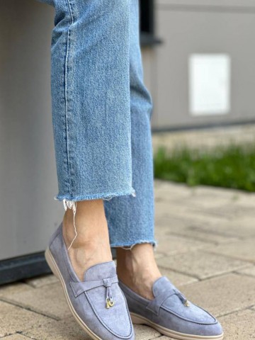 Женские замшевые лоферы Loro Piana Open Walk