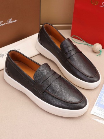 Кожаные лоферы Loro Piana Summer Walk - Brown