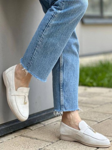 Женские замшевые лоферы Loro Piana Open Walk