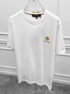 Футболка белого цвета Loro Piana logo-embroidered