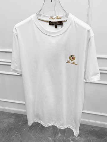 Футболка белого цвета Loro Piana logo-embroidered