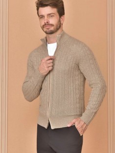 Кашемировый свитер Loro Piana Premium zip-up - Beige