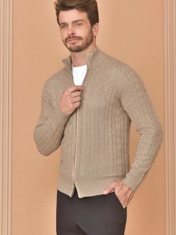 Кашемировый свитер Loro Piana Premium zip-up - Beige
