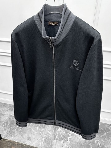 Кофта на молнии Loro Piana logo-embroidered - Black