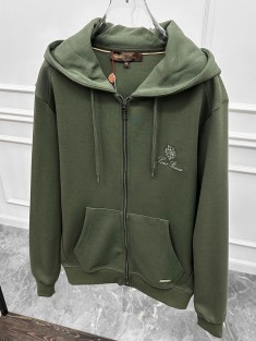 Кофта на молнии Loro Piana logo-embroidered - Green