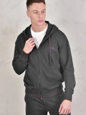 Кофта на молнии Loro Piana Premium signature logo - Grey