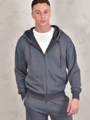 Кофта на молнии Loro Piana Premium signature logo - Denim Blue