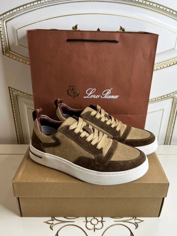 Комбинированные кроссовки Loro Piana Newport - Brown