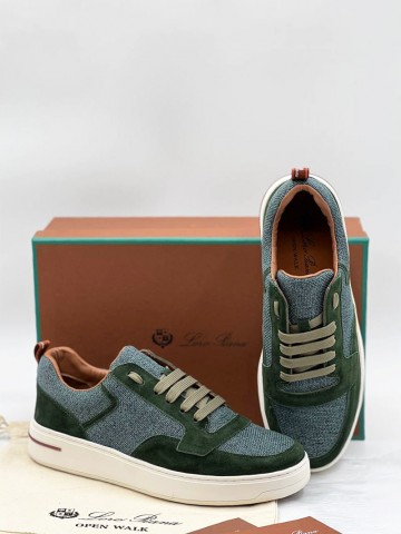 Комбинированные кроссовки Loro Piana Newport - Green