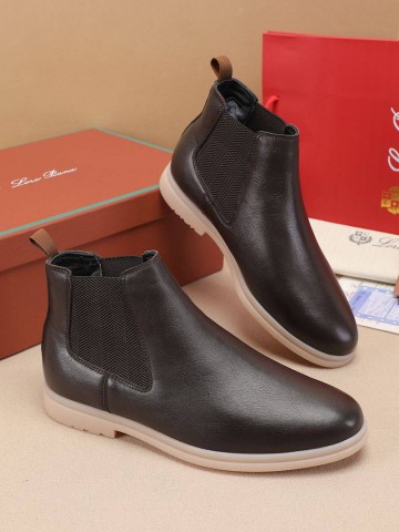 Кожаные ботинки с мехом Loro Piana