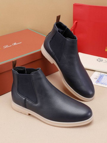 Кожаные ботинки с мехом Loro Piana