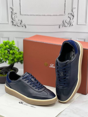 Кожаные кроссовки Loro Piana Tennis Walk - Navy