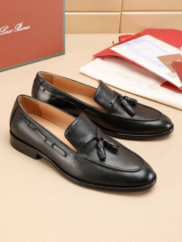 Кожаные лоферы Loro Piana tassel - Black