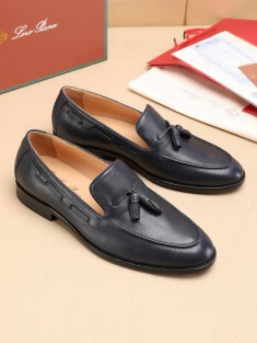 Кожаные лоферы Loro Piana tassel - Navy