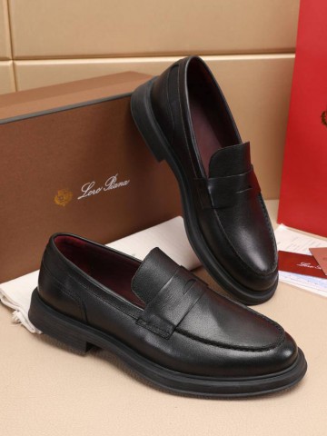 Кожаные лоферы Loro Piana Travis - Black