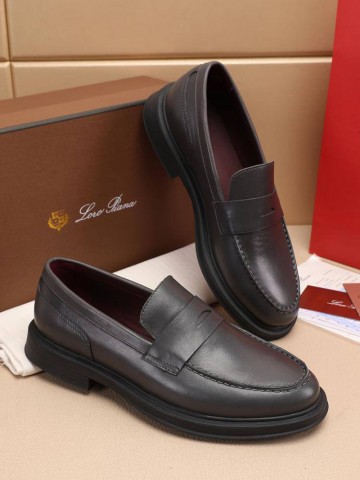 Кожаные лоферы Loro Piana Travis - Grey