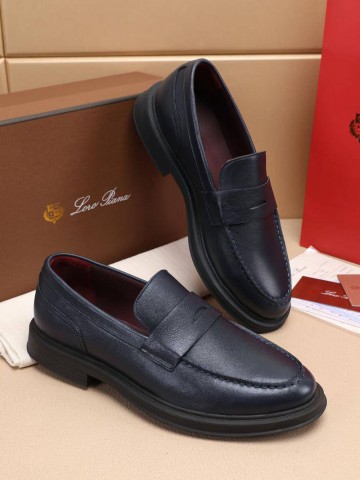 Кожаные лоферы Loro Piana Travis - Navy
