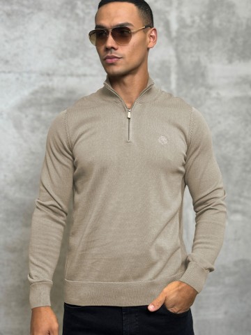 Мужская кофта Loro Piana zip neck - Beige