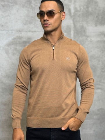 Мужская кофта Loro Piana zip neck - Brown