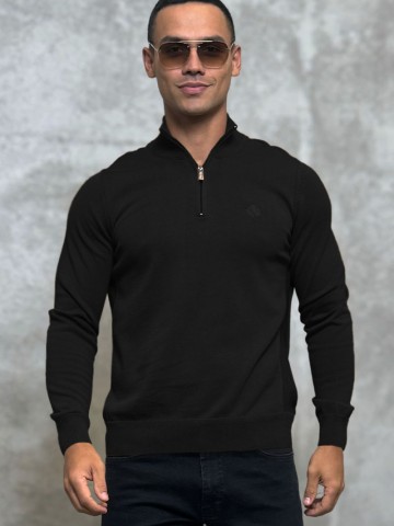 Мужская кофта Loro Piana zip neck - Black
