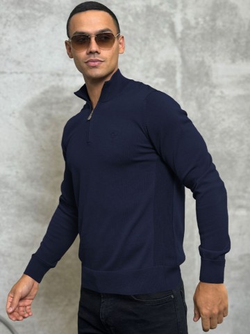Мужская кофта Loro Piana zip neck - Navy