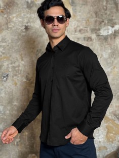 Мужская рубашка Loro Piana чёрного цвета