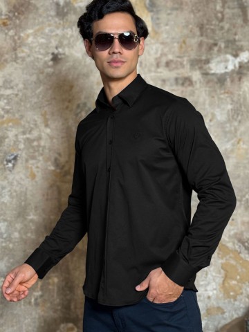 Мужская рубашка Loro Piana чёрного цвета