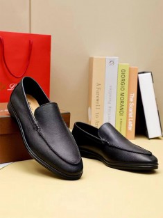 Мужские кожаные лоферы Loro Piana Summer Walk - Black