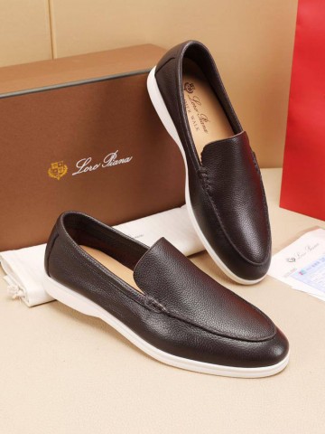 Мужские кожаные лоферы Loro Piana Summer Walk - Brown