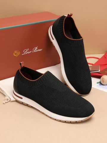 Мужские текстильные кроссовки Loro Piana Lp Flexy Active - Black