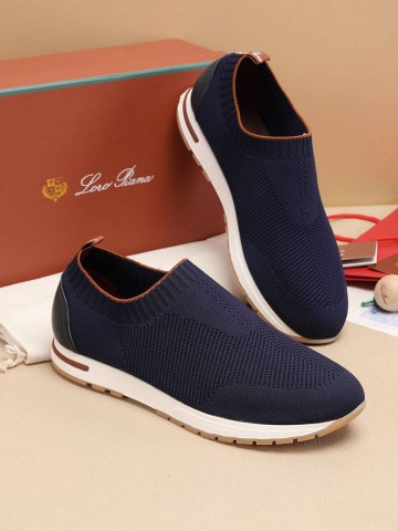 Мужские текстильные кроссовки Loro Piana Lp Flexy Active - Navy