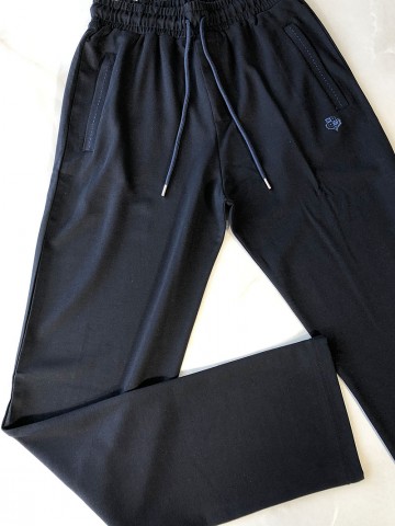 Мужские тёмно-синие штаны Loro Piana logo-embroidered