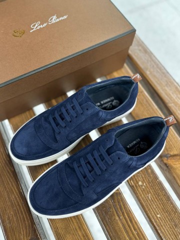 Мужские замшевые кроссовки Loro Piana Newport - Navy