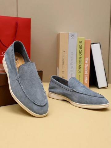 Мужские замшевые лоферы Loro Piana Summer Walk