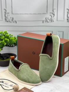 Мужские замшевые лоферы Loro Piana Venice Walk - Green
