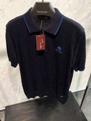 Мужское поло Loro Piana zip-neck - Navy