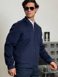 Мужской бомбер Loro Piana синего цвета