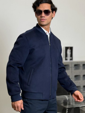 Мужской бомбер Loro Piana синего цвета