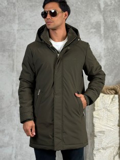 Парка цвета хаки Loro Piana logo-patch