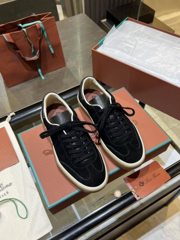 Женские замшевые кроссовки Loro Piana Premium - Black